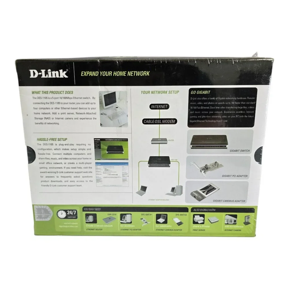 NEW Sealed! D-Link DES-1105 5-Port 10/100 Desktop Network Switch