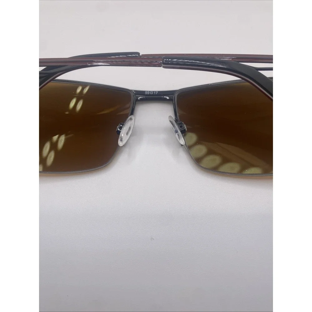 Shaq Sunglasses FRAMES ONLY Zyloware Half Rim 145 Brown 144