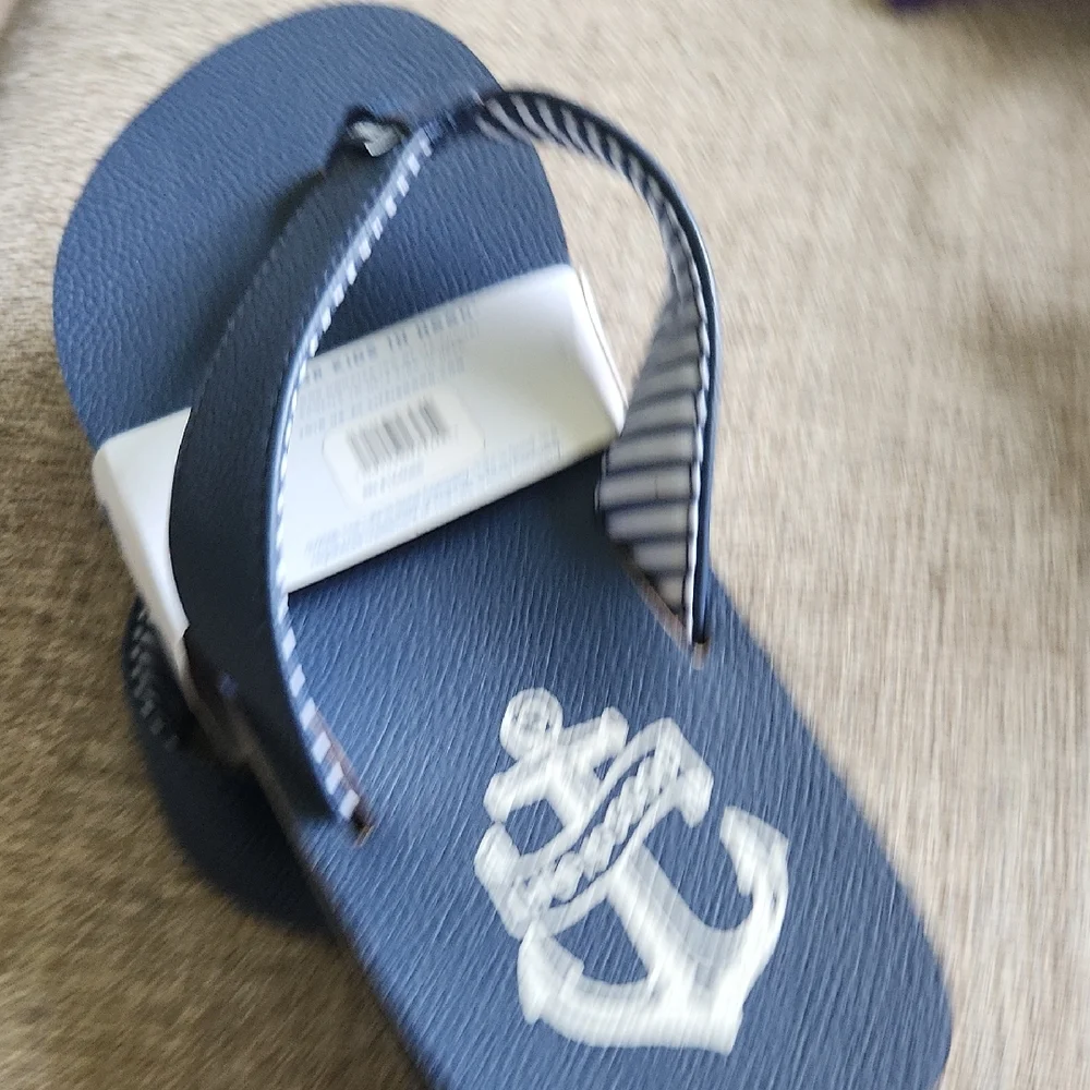 Life Is Good Blue Nautical Flip Flops