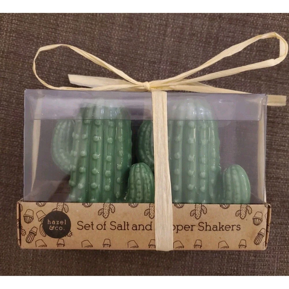 Hazel & Co • Cactus • Salt And Pepper Shaker Set • Brand New/Sealed!