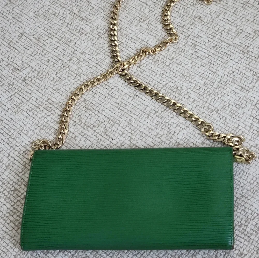 LV Green Epi Leather Long Wallet