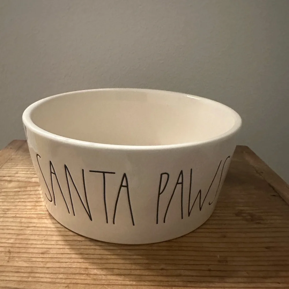 Rae Dunn 'Santa Paws' Dog Bowl