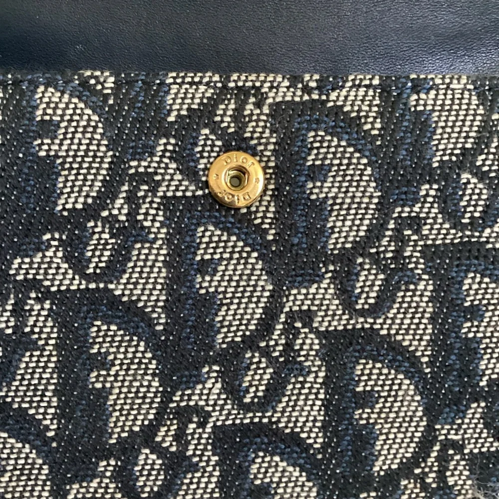CHRISTIAN DIOR Monogram Saddle Wallet Navy