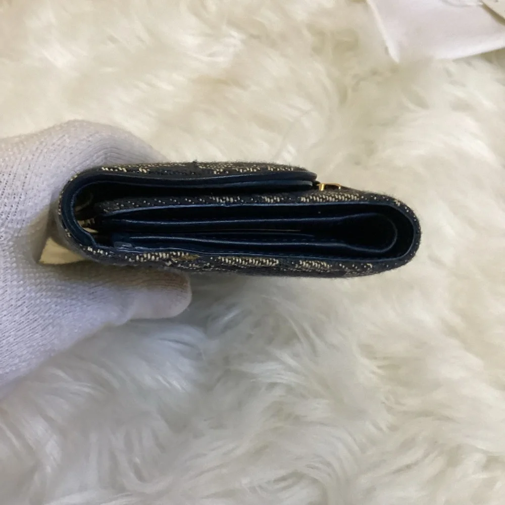 CHRISTIAN DIOR Monogram Saddle Wallet Navy