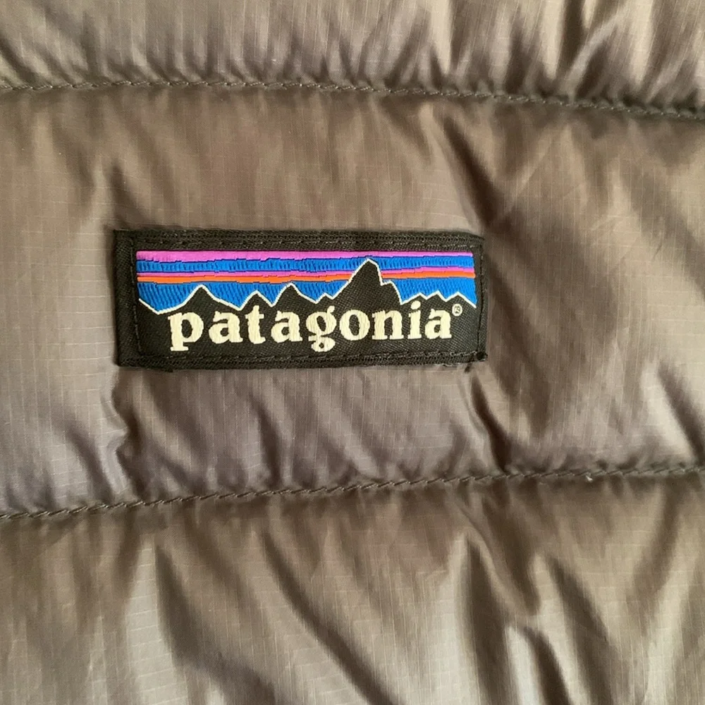 Patagonia Dark Brown Vest with Blue Lining