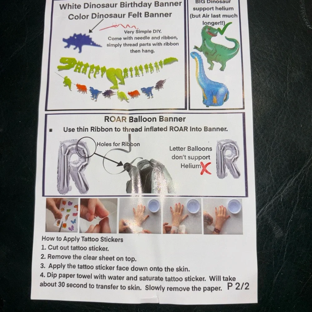 Dinosaur 🦕🦖 Themed Birthday Party Decoration Set - Green, Blue, Yellow NIB
