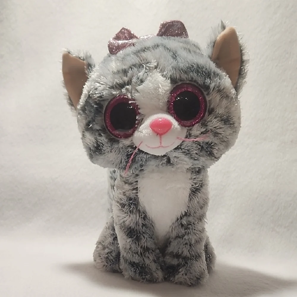 Ty Beanie Willow Boo Plush Gray and Pink Stuffed Toy