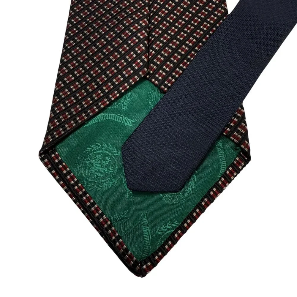 NWT Tommy Hilfiger Mens Check Pattern All Silk Neck Tie Collegiate Preppy Gift