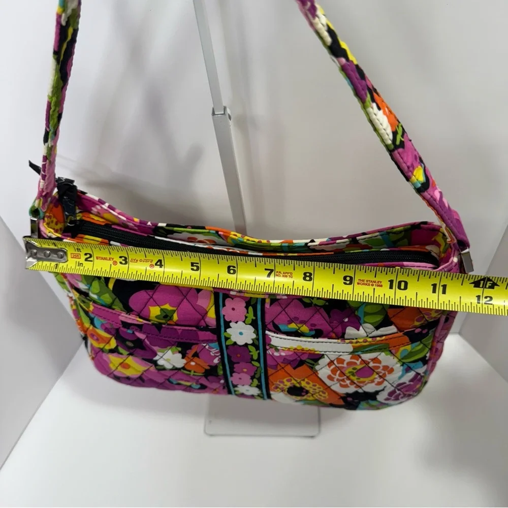 Vera Bradley Womens Colorful Floral Quilted Shoulder Bag Vibrant Pockets Zip