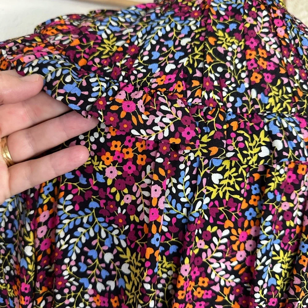 Boden colorful floral Ruffled Long Sleeve Blouse Size 8