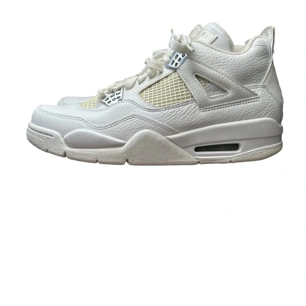 Air Jordan 4 Retro Pure Money White/Metallic Silver Size 9