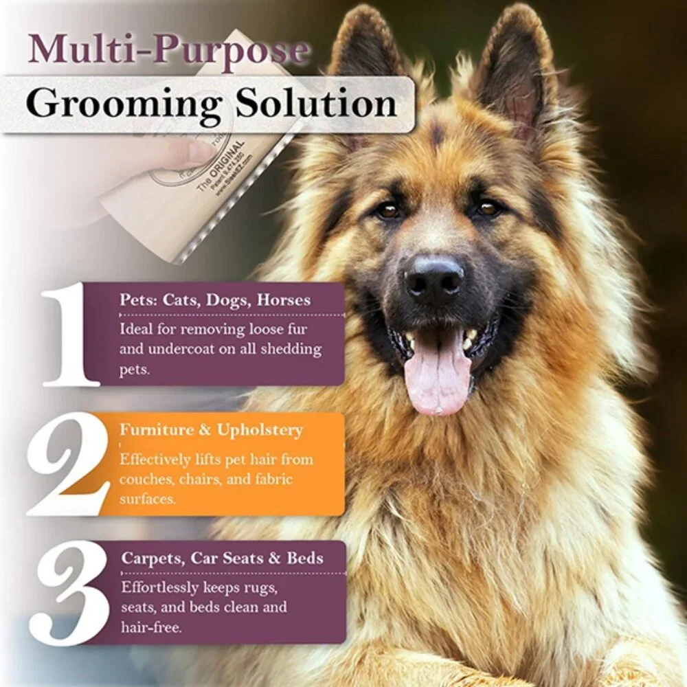 Dog Shedding Brush L – 95% Less Shedding, All Fur Types, Made in USA