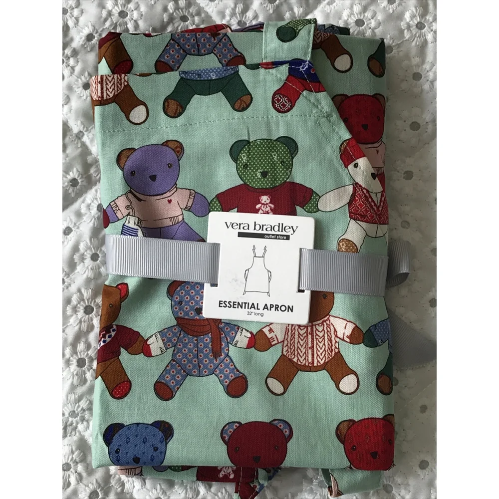 NWT Vera Bradley Essential Apron Toasty Teddies / kawaii /bears cute