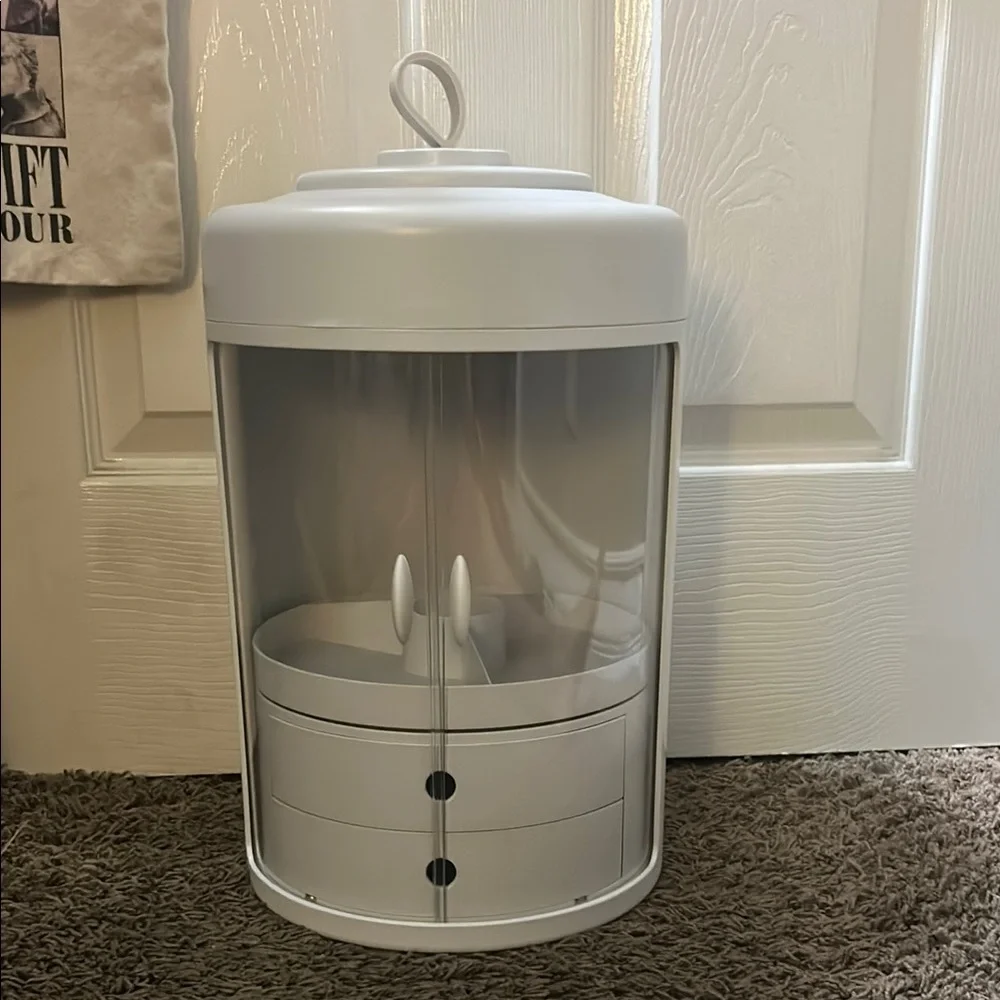 White Rotating Makeup Organizer
