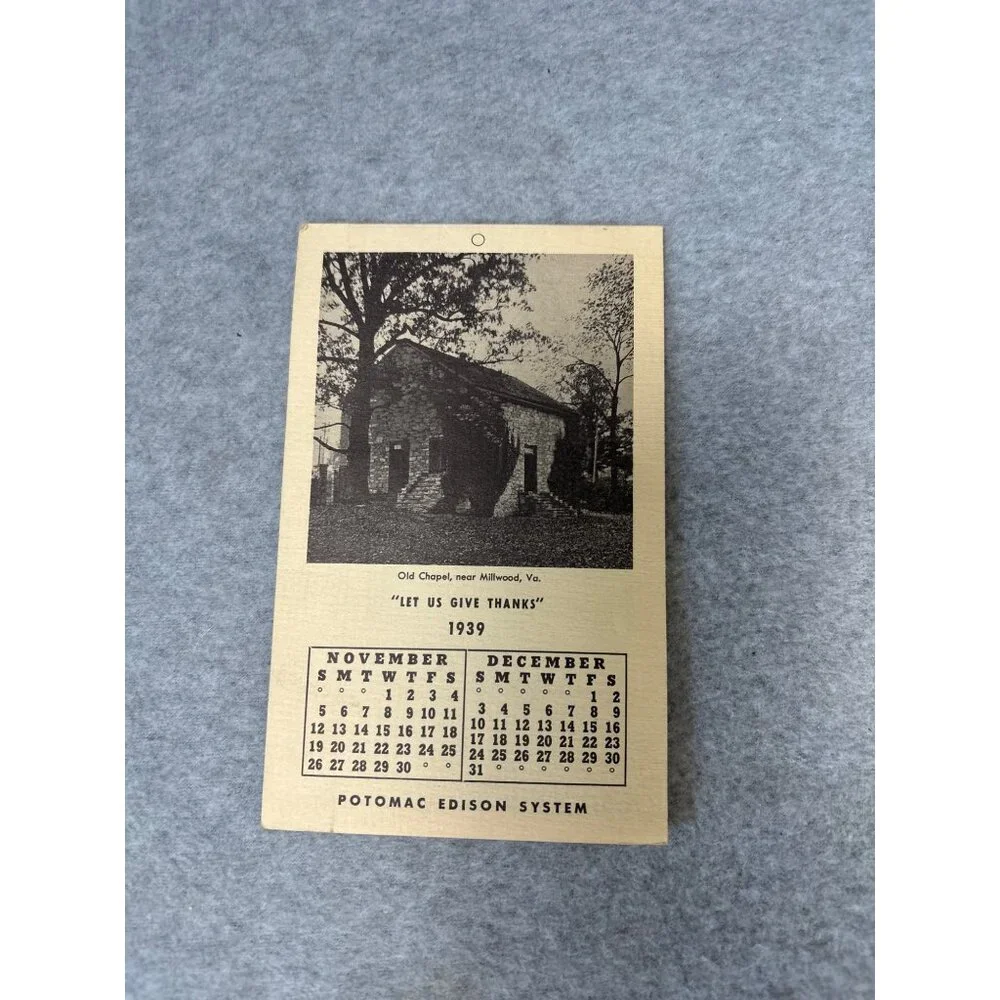 Vintage Thanksgiving 1939 Potomac Edison System Calendar Brochure Pilgrim Colony