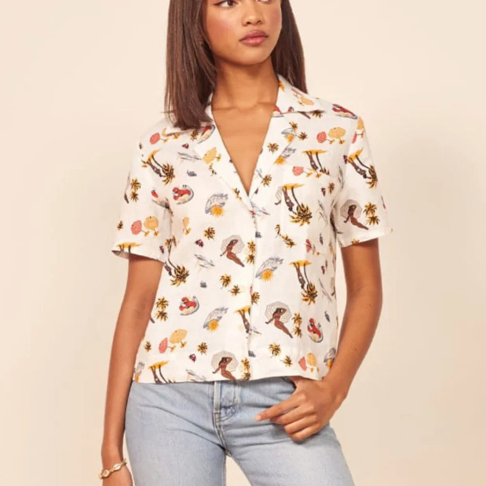 Reformation Linen Holiday Shirt