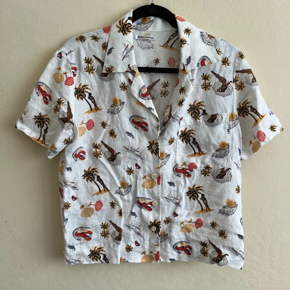Reformation Linen Holiday Shirt