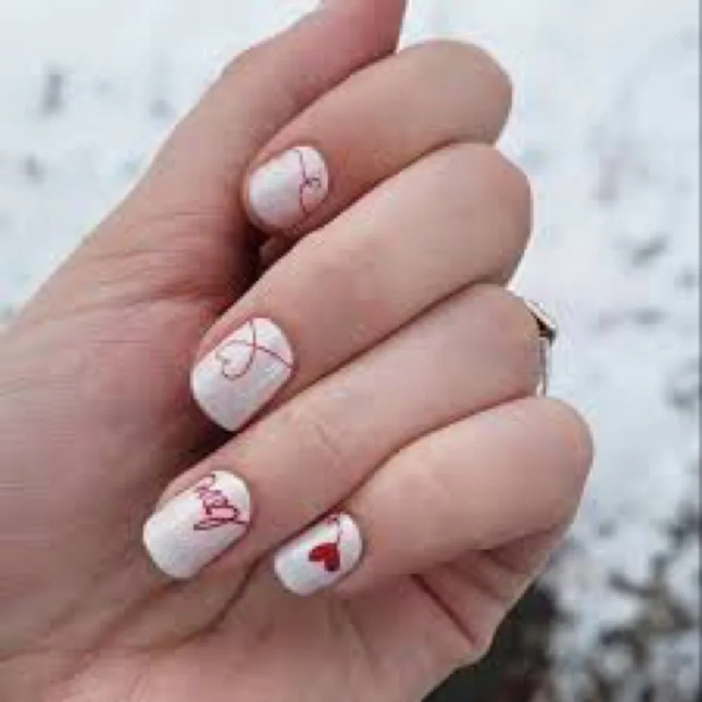 LOVE LETTER Retired Color Street Red & White Valentine’s Day Nail Set Love Nails