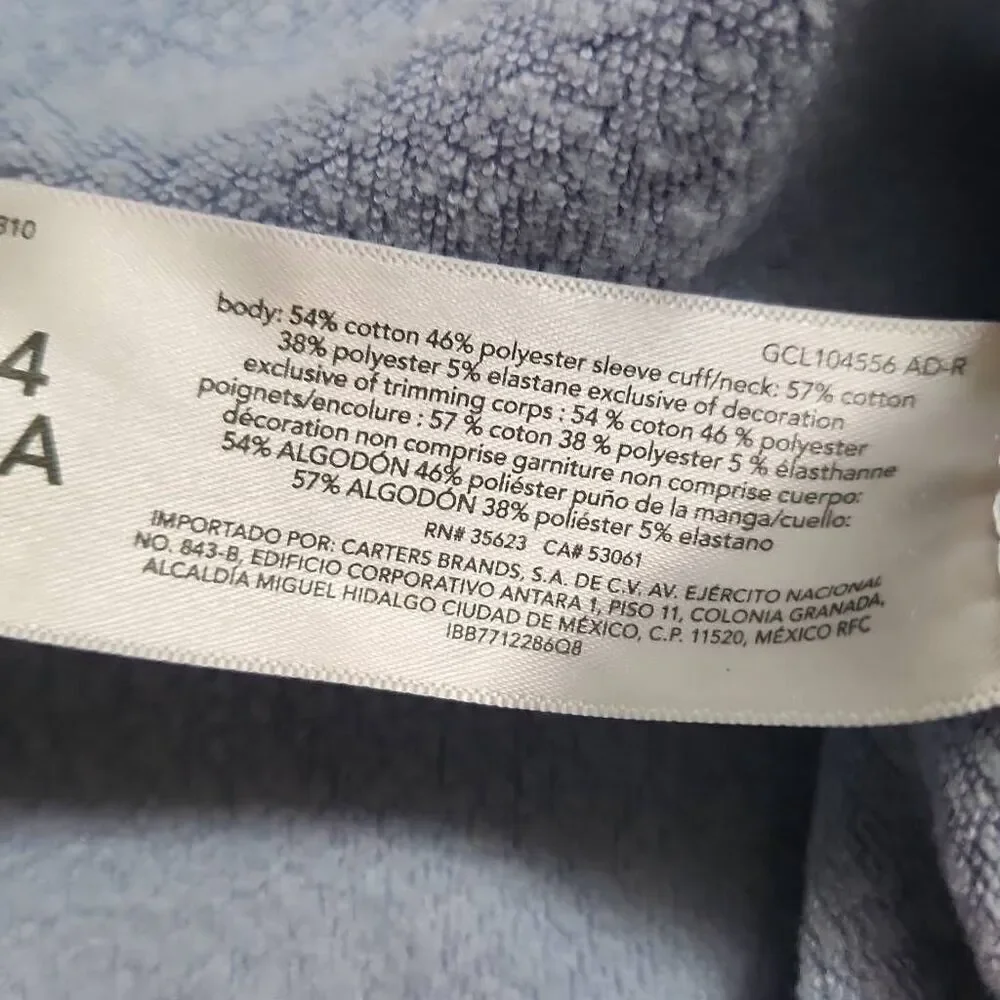 OshKosh B'Gosh Girls Size 14 Blue Supersoft Shine Together Skimmer Sweatshirt