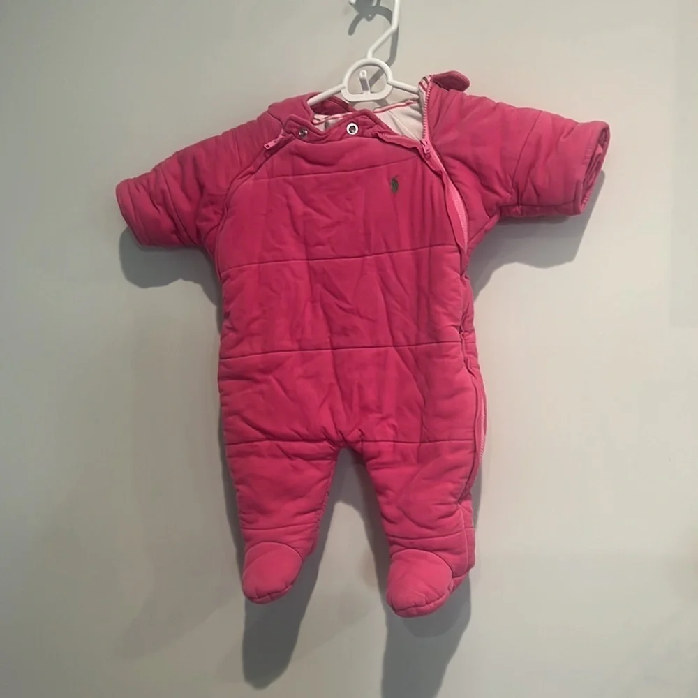 RALPH LAUREN PINK SNOWSUIT size 3 months.
