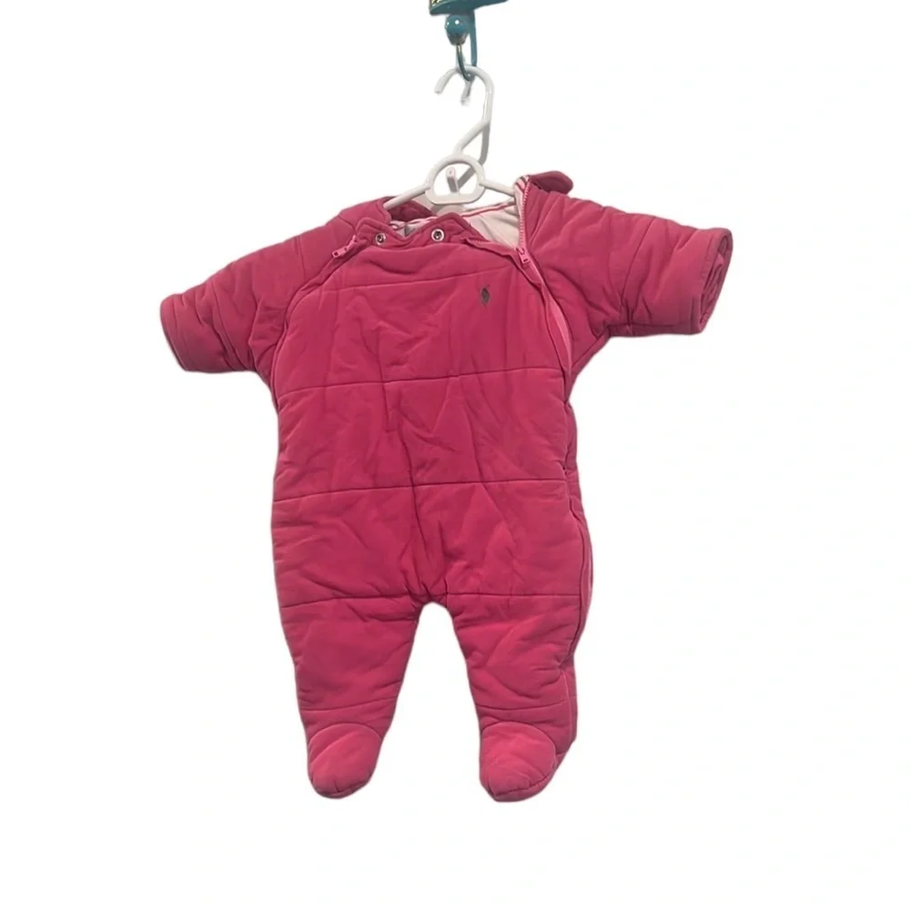 RALPH LAUREN PINK SNOWSUIT size 3 months.