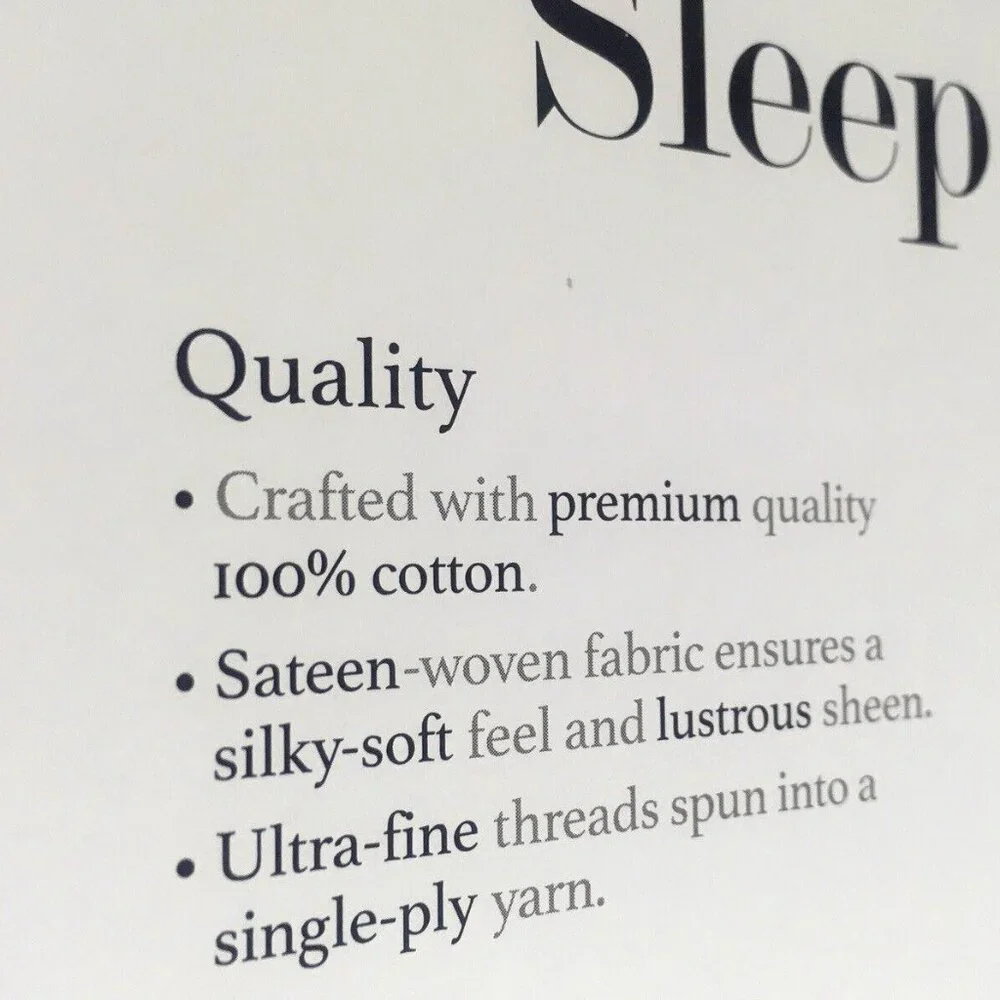 new WISTERIA Charter Club Sleep Luxe 800 TC 100% Cotton Sateen QUEEN Sheet Set