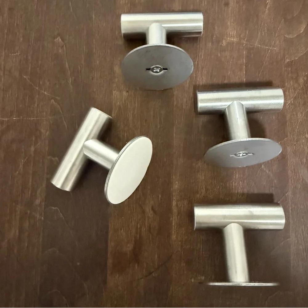 Brushed Stainless Steel Towel Hooks | Set of 4
