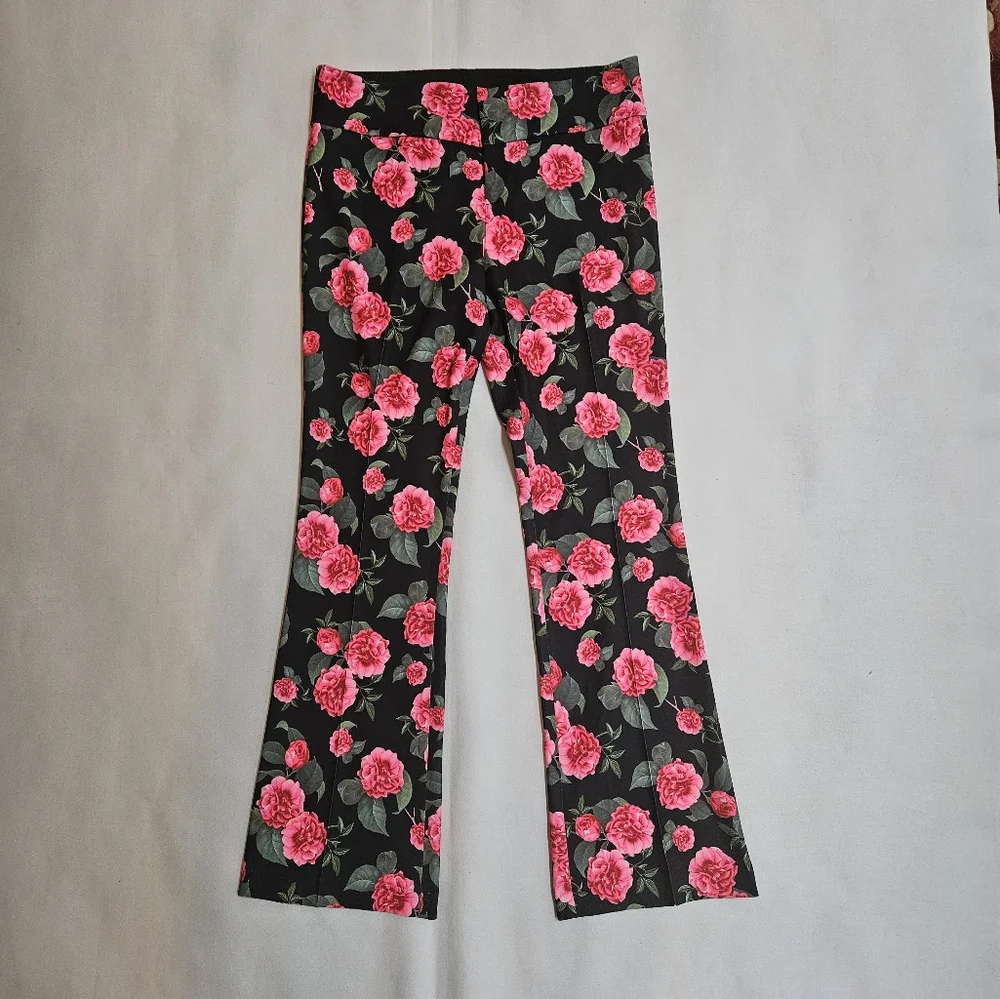 NWT! Alice + Olivia Olivia Floral Fit-and-Flare Boot-Cut Pants