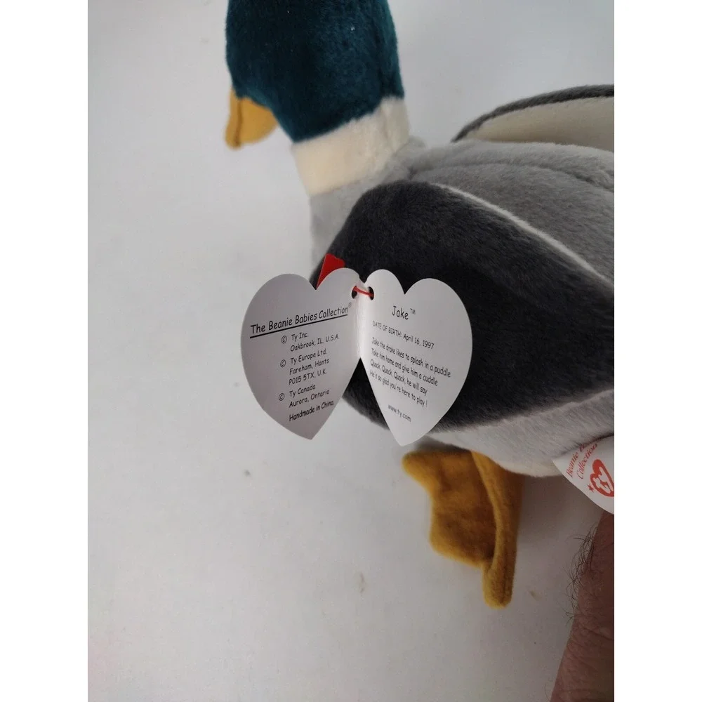Ty Beanie Baby Jake The Mallard Drake Duck, 1997 1998 Error Tags
