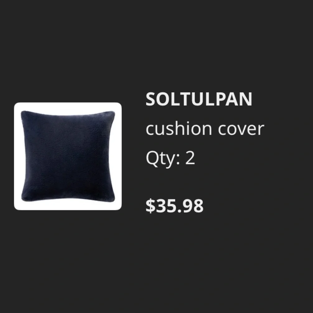 IKEA Dark Blue Accent Pillow set of 2