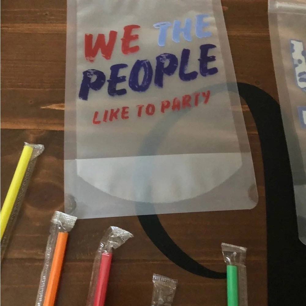 Patriotic Party Drink Pouches - Red, Blue, White July 4th Boozy America 250