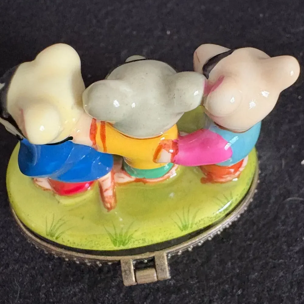 THREE BLIND MICE NURSERY RHYME HINGED CERAMIC TRINKET BOX
