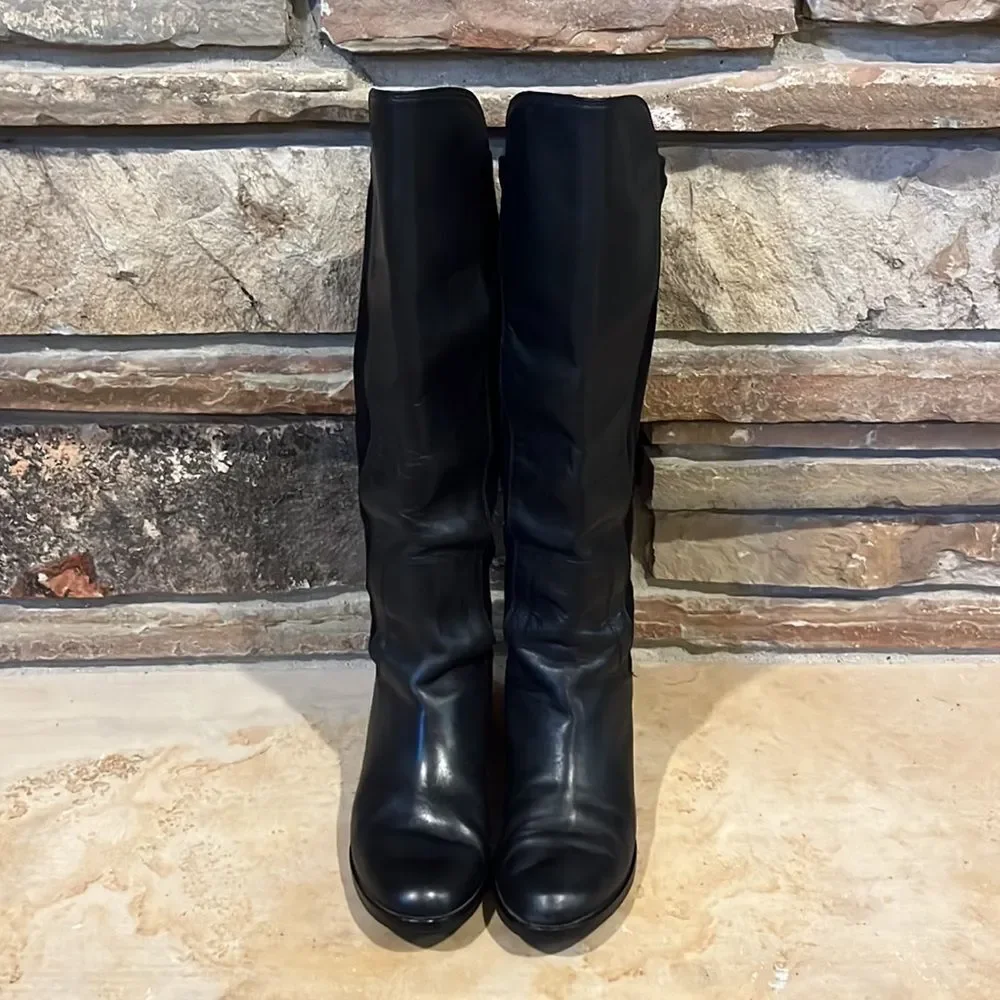 Cole Haan Black Leather Over the Knee Boots
