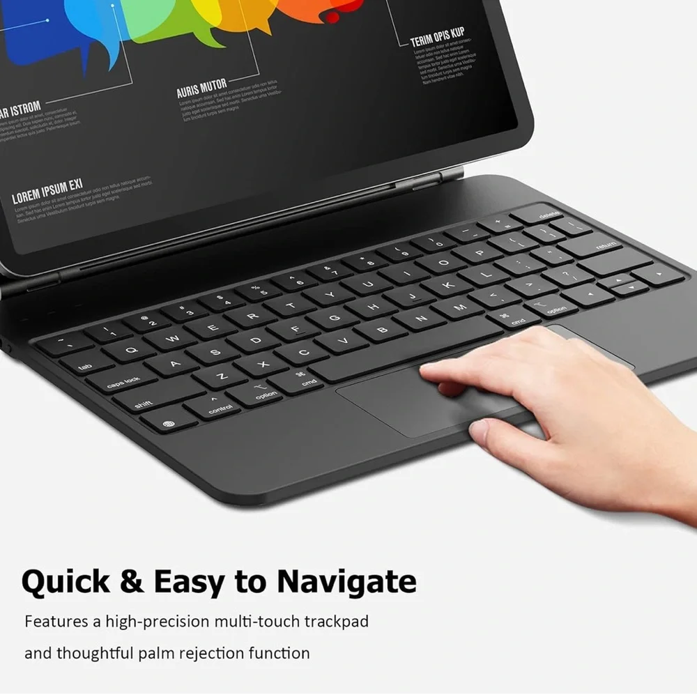 Keyboard Case for iPad Pro 12.9 inch (2022-2018) Wireless Bluetooth, Backlit