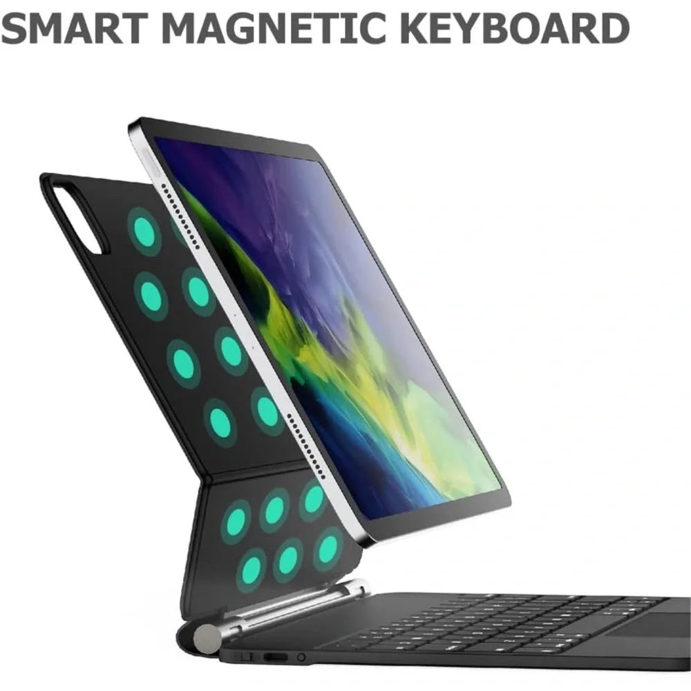 Keyboard Case for iPad Pro 12.9 inch (2022-2018) Wireless Bluetooth, Backlit