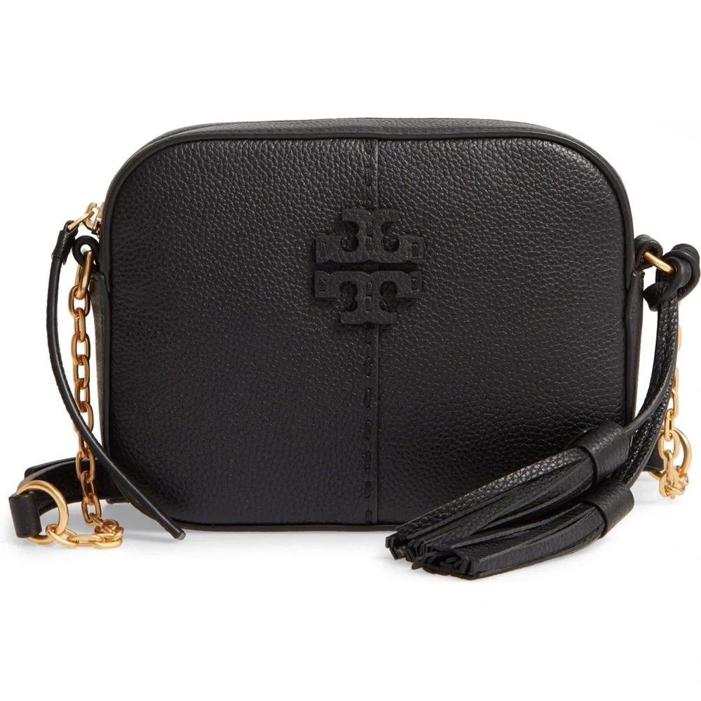 Tory Burch McGraw Black Camera Crossbody Bag