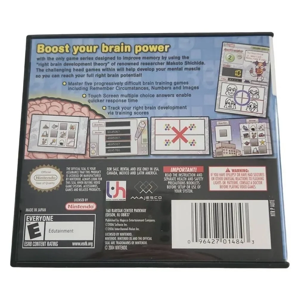Nintendo DS Brain Boost GammaWave Game with Case