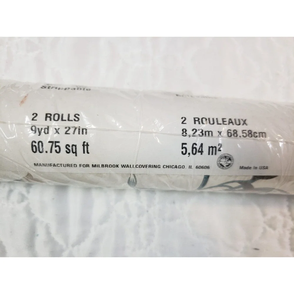 JL) VTG Milbrook Wallcovering Double Roll Vinyl Wallpaper VR2043 Run# 5 Lot of 2