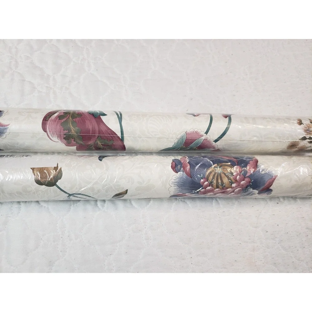 JL) VTG Milbrook Wallcovering Double Roll Vinyl Wallpaper VR2043 Run# 5 Lot of 2