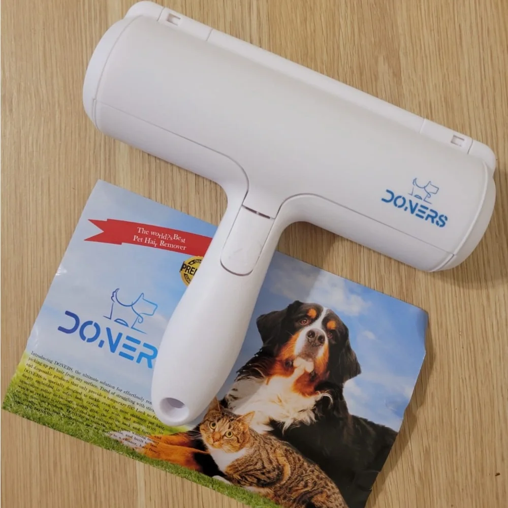 White Pet Hair Remover Roller multi surface