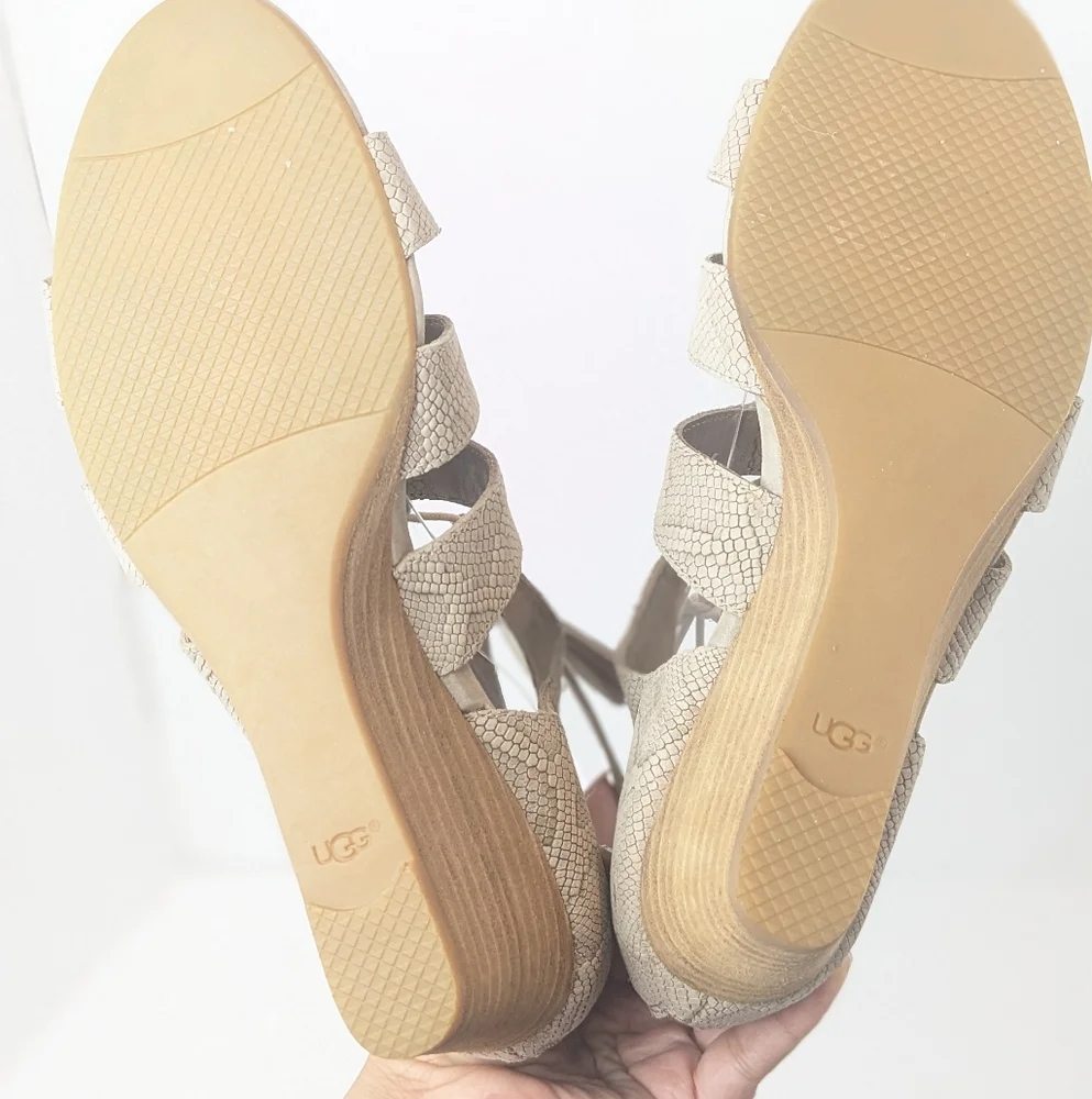 NWOT UGG Yasmin Snake Wedge Sandals