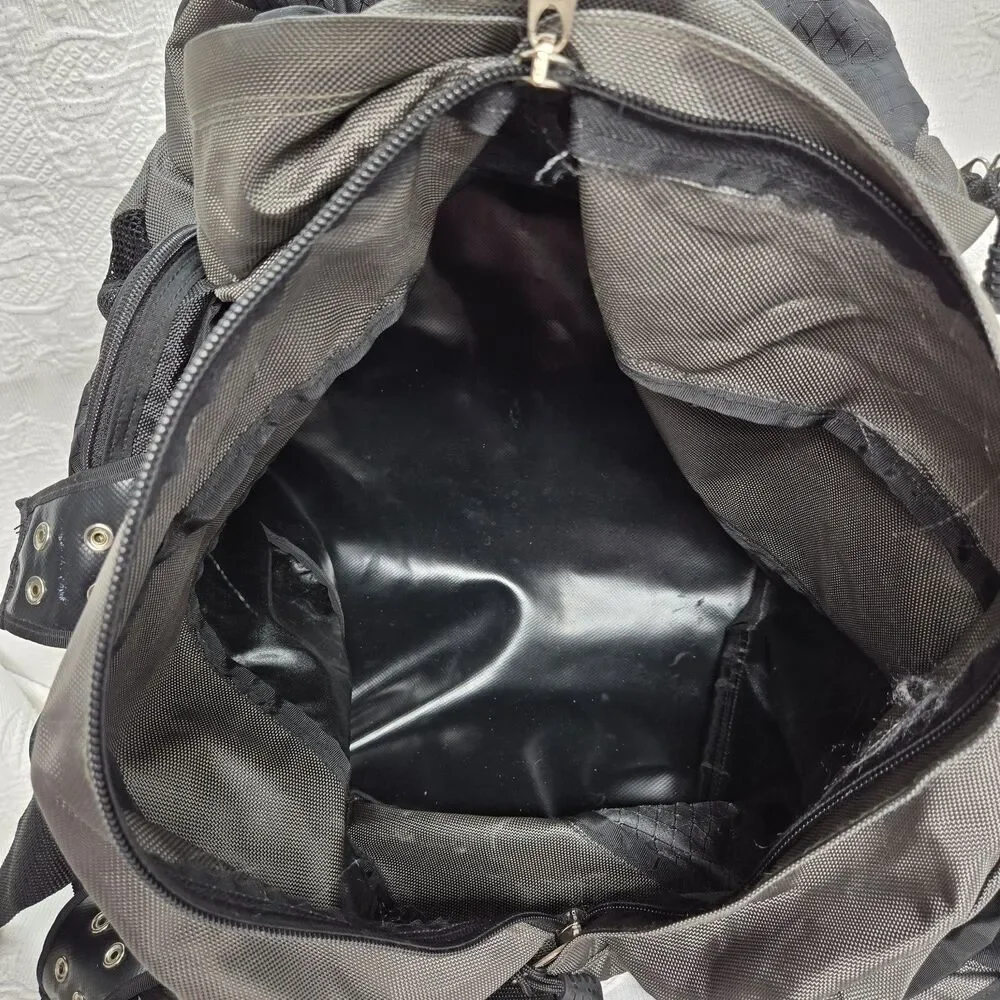 Oakley Icon 2.0 Software Grey Canvas Leather Handle Large Duffle Bag Y2K