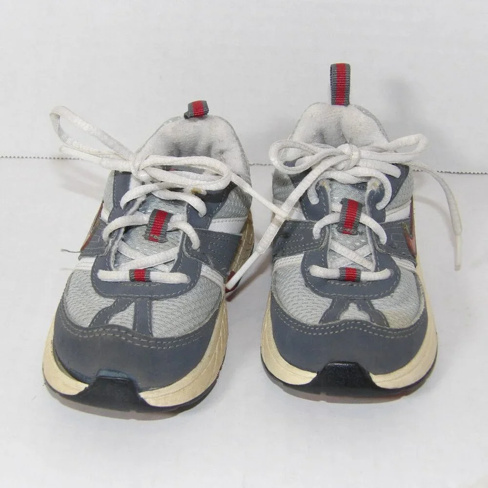 Kids Gray Red White Nike Tennis Shoes Size 6.5 US