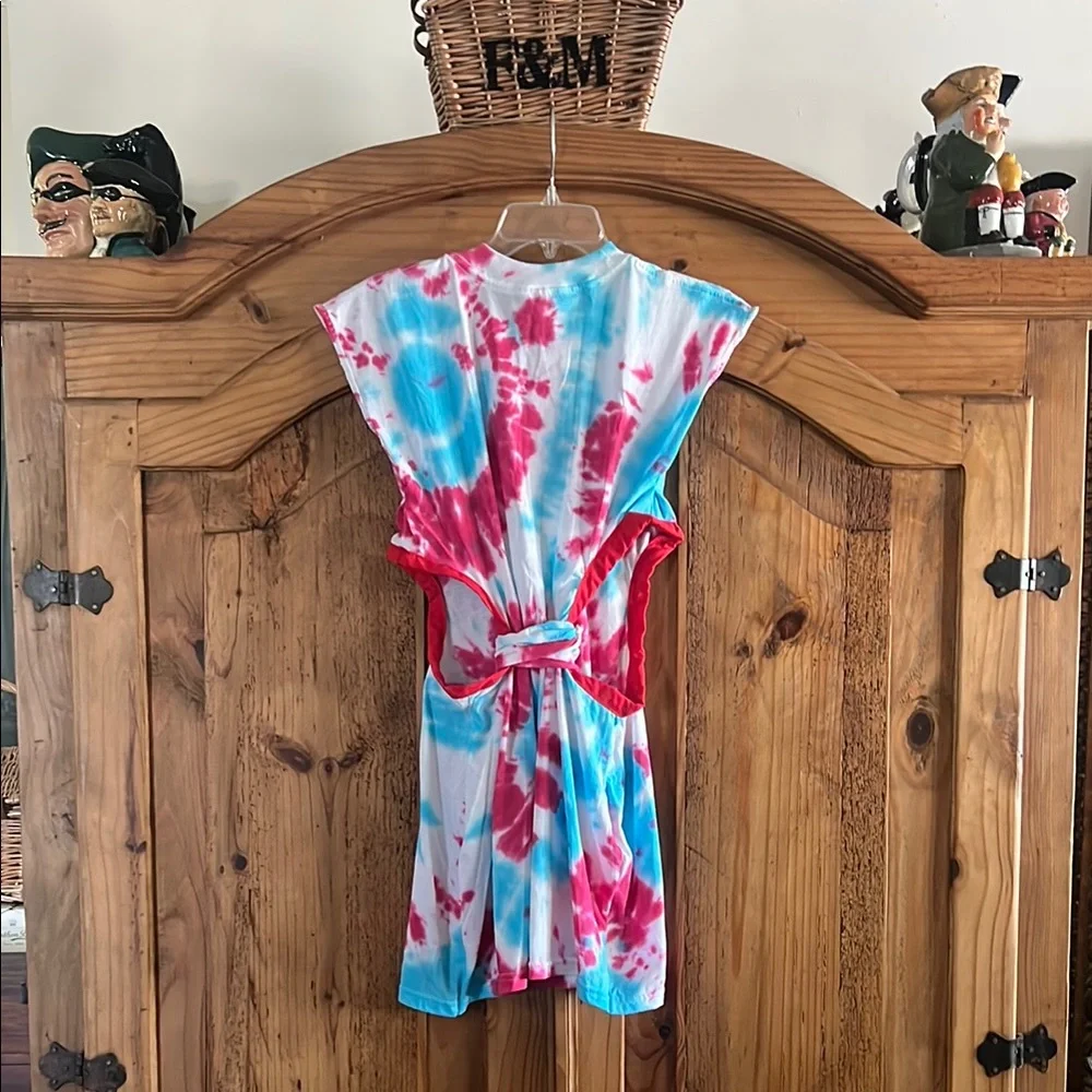 Upcycled / Reworked Handmade Tie Dyed T-Shirt Dress w/ Side Cutouts Size: XS