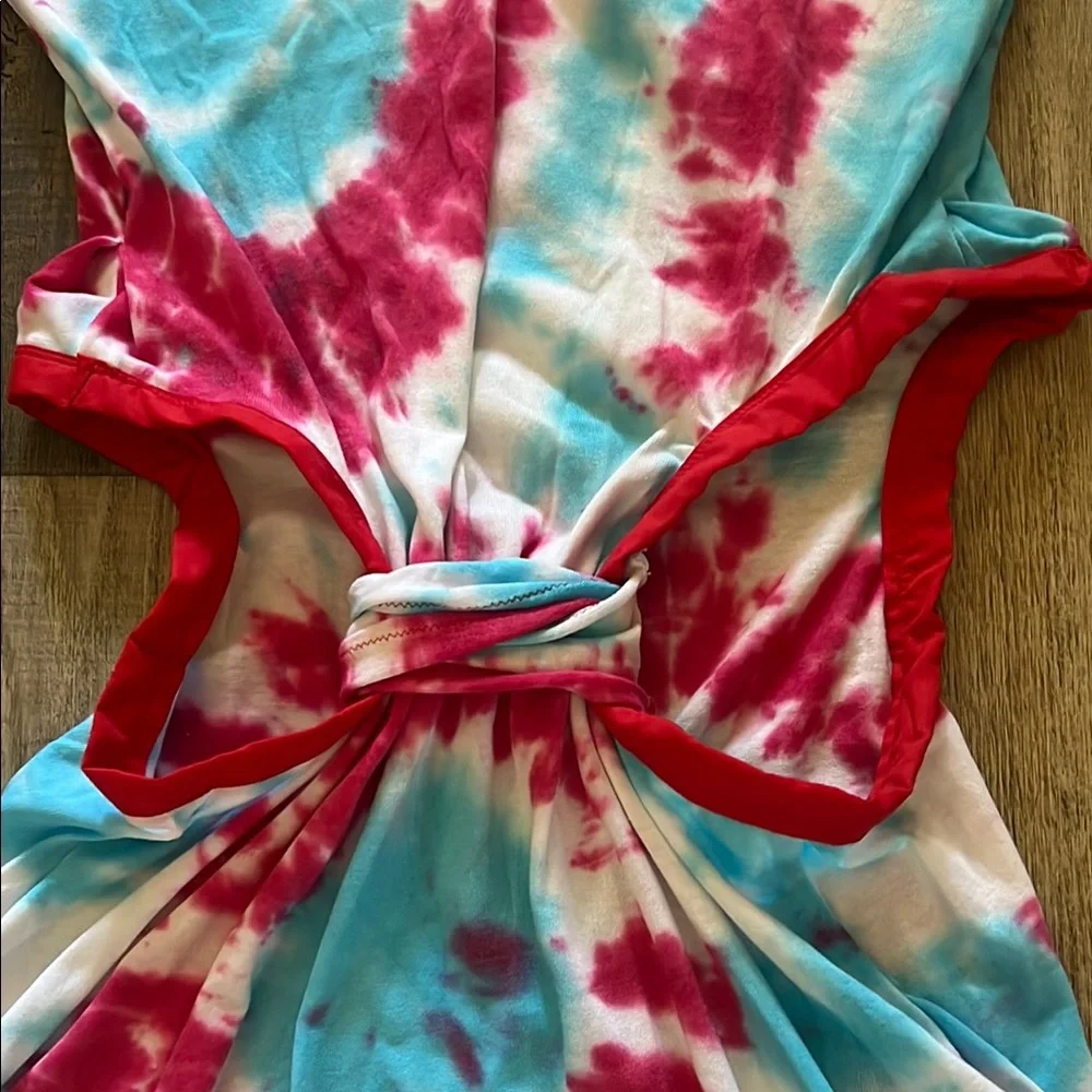 Upcycled / Reworked Handmade Tie Dyed T-Shirt Dress w/ Side Cutouts Size: XS