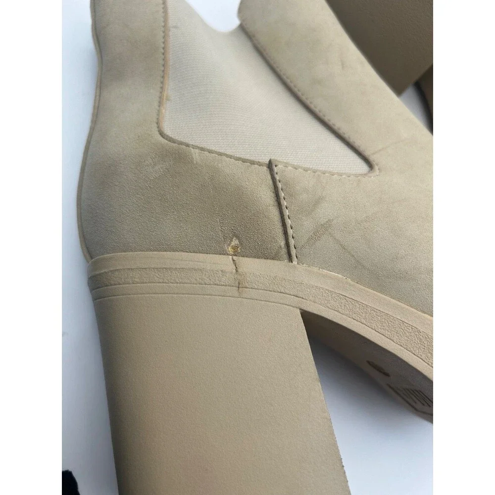 Mia Dru Women's Platform Chelsea Boot Suede Tan Size 10 M New with Defects
