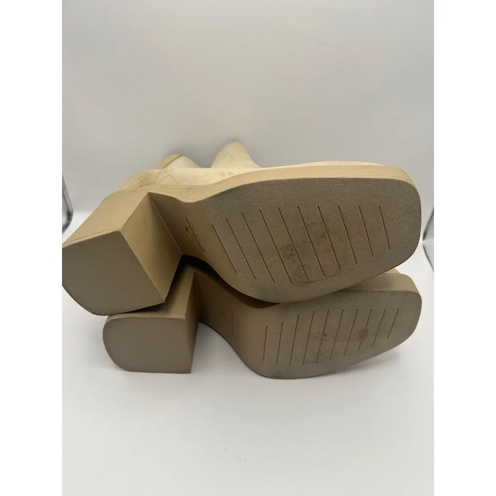 Mia Dru Women's Platform Chelsea Boot Suede Tan Size 10 M New with Defects
