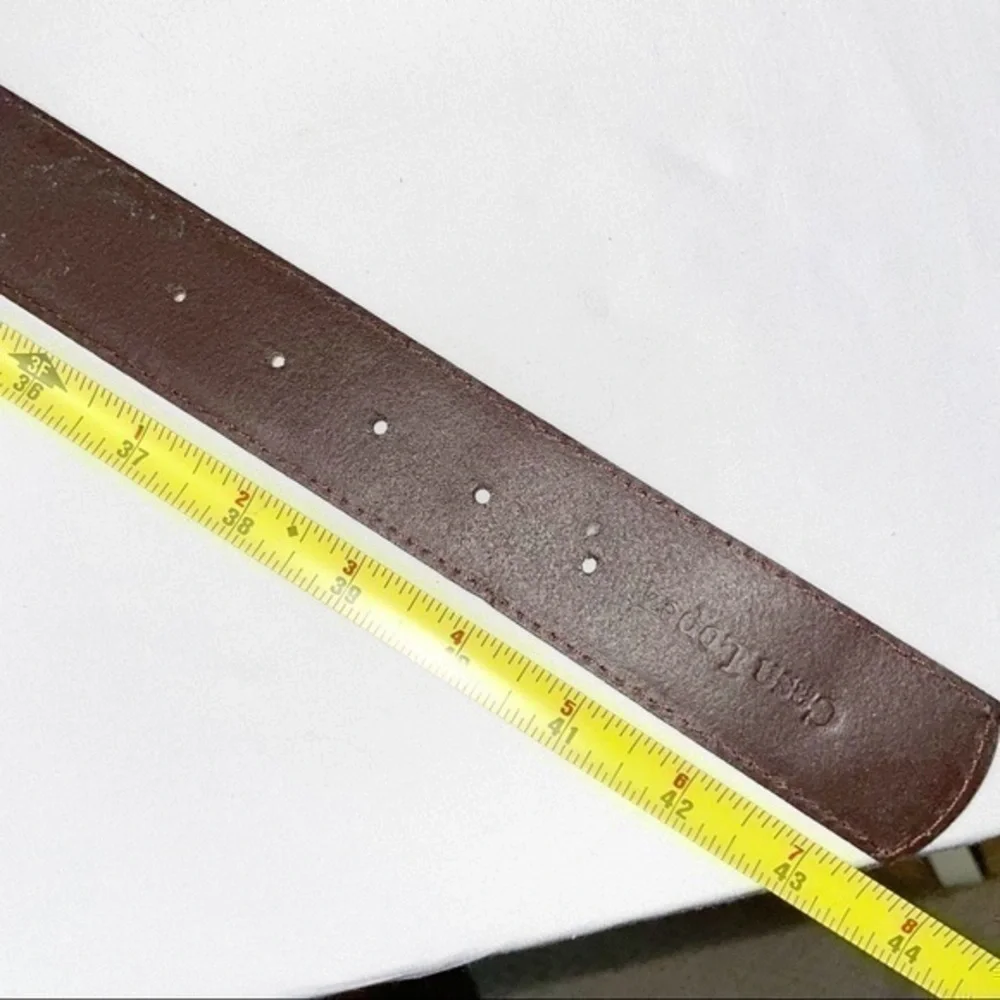 Vintage Leather Brown Belt Large Round Buckle