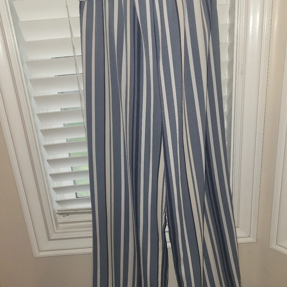 Striped Jumpsuit with Button Detail