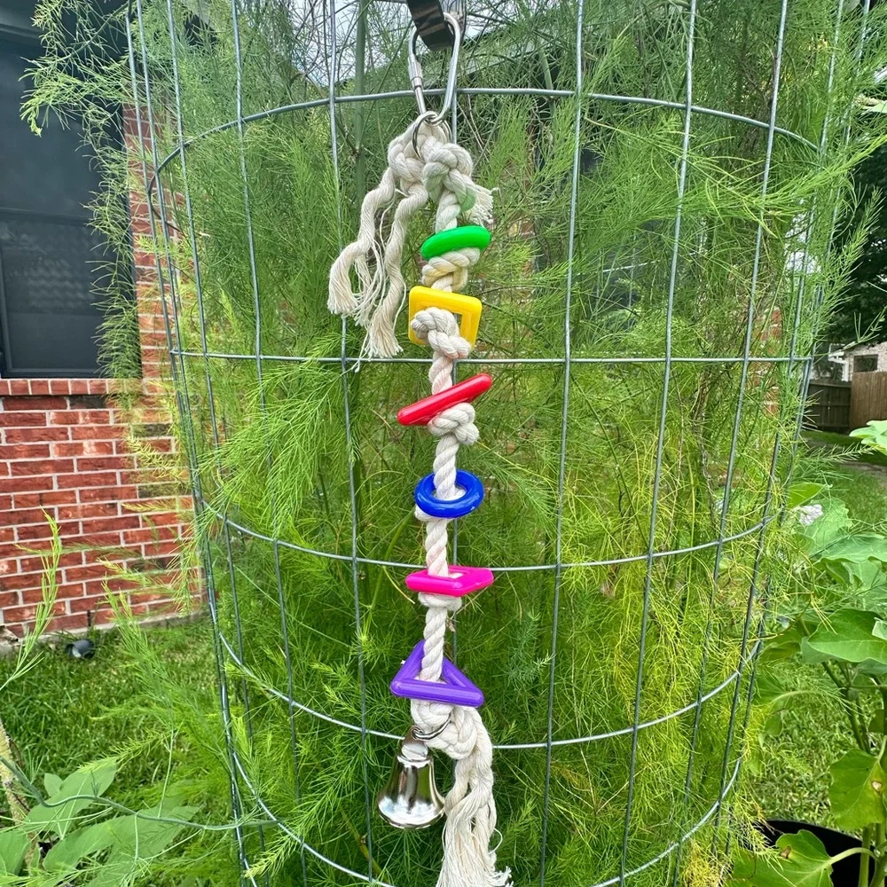 Handmade - Parrot Knotty Rope Toy with Bell (small)